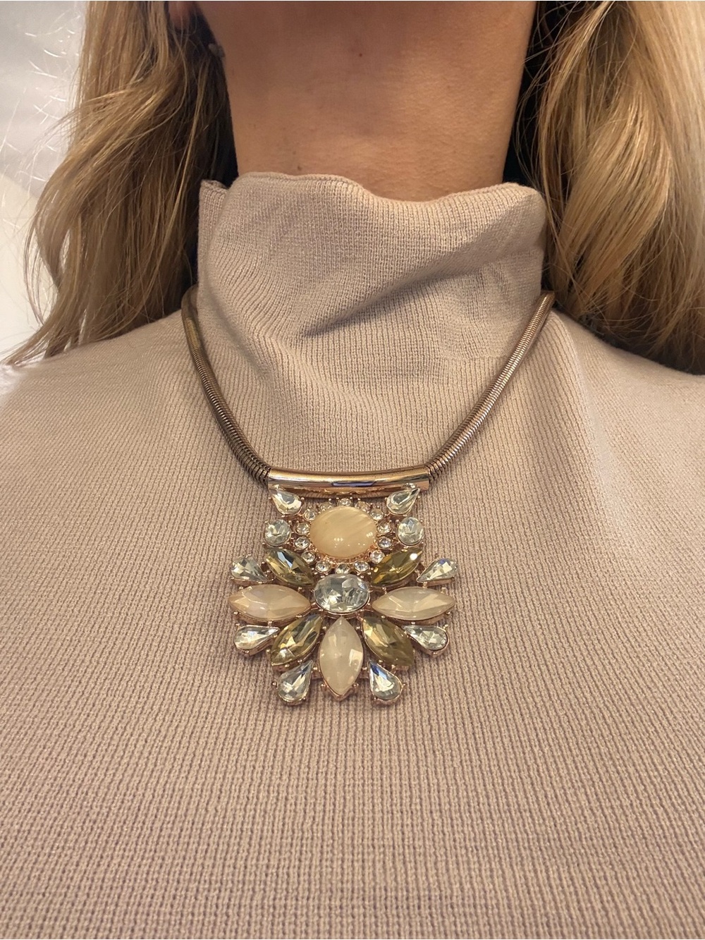 Gorgeous Floral Cluster Statement Necklace